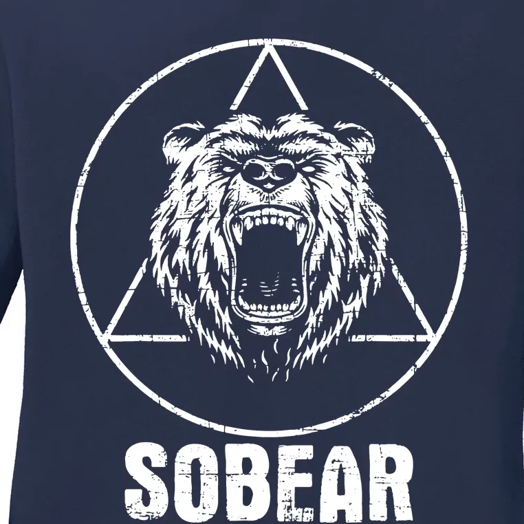 Sobear Sobriety Anniversary Sober Aa Na Recovery Ladies Long Sleeve Shirt