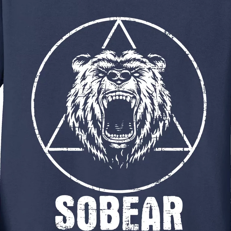 Sobear Sobriety Anniversary Sober Aa Na Recovery Kids Long Sleeve Shirt