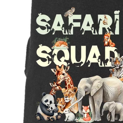 Safari Squad Animals Funny Zoo Animal Lovers Funny Safari Doggie 3-End Fleece Hoodie