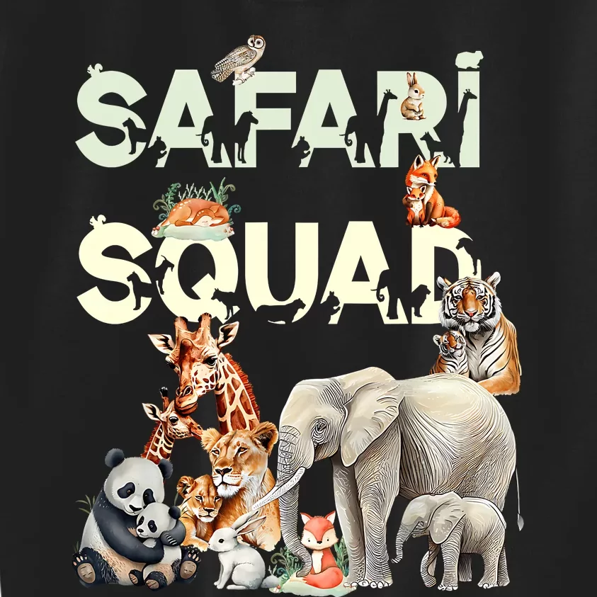 Safari Squad Animals Funny Zoo Animal Lovers Funny Safari Kids Sweatshirt