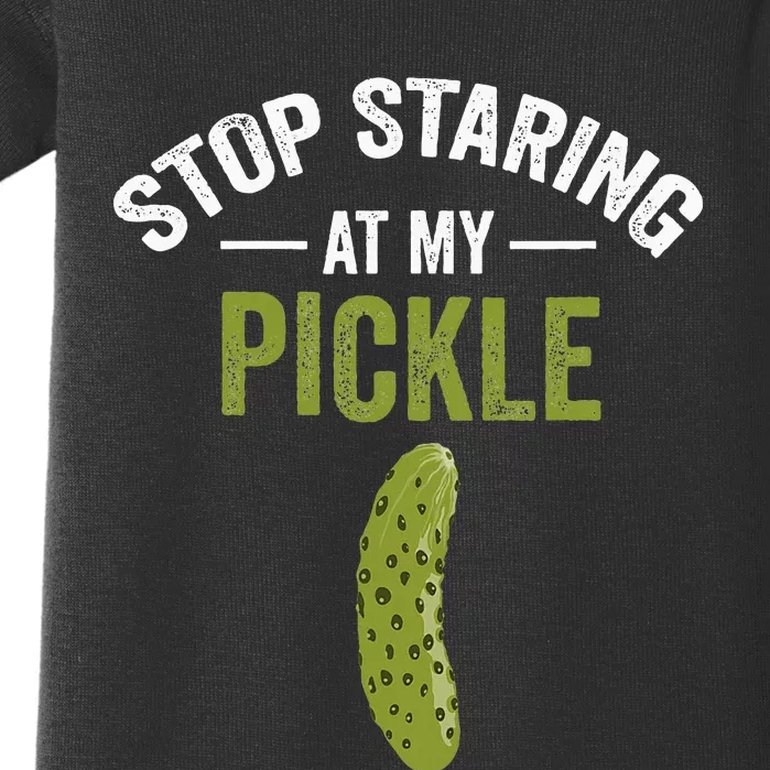 Stop Staring At My Pickle Halloween Pickle Costume Baby Bodysuit