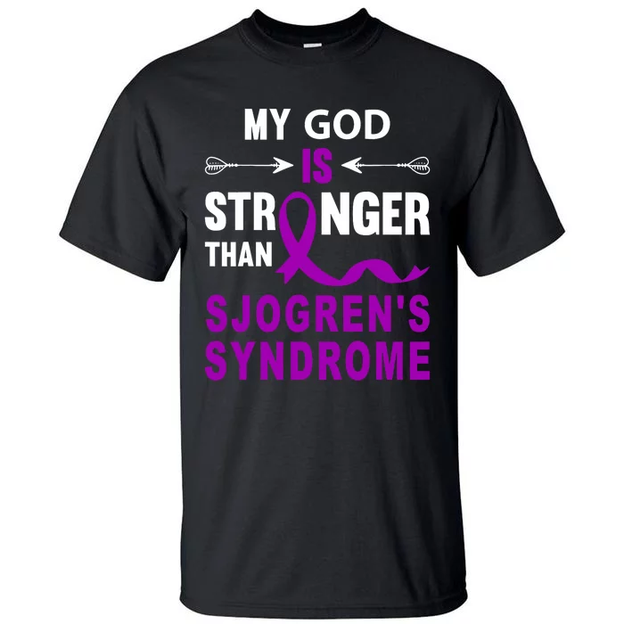 Sjogrens Syndrome Awareness Faith Purple Ribbon Support Tall T-Shirt