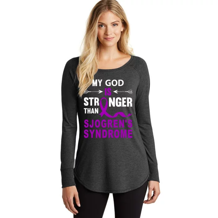 Sjogrens Syndrome Awareness Faith Purple Ribbon Support Women's Perfect Tri Tunic Long Sleeve Shirt