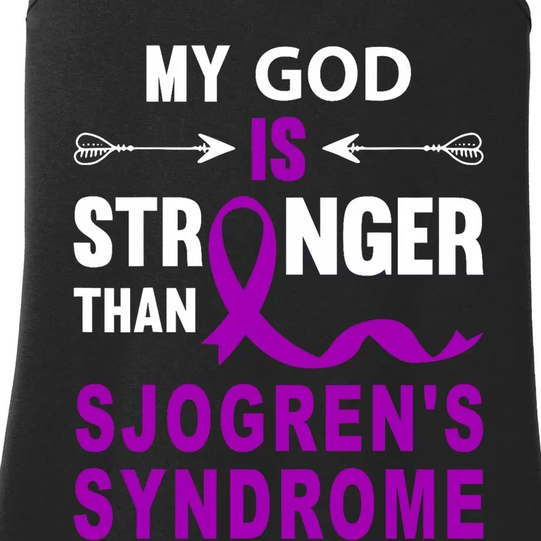 Sjogrens Syndrome Awareness Faith Purple Ribbon Support Ladies Essential Tank