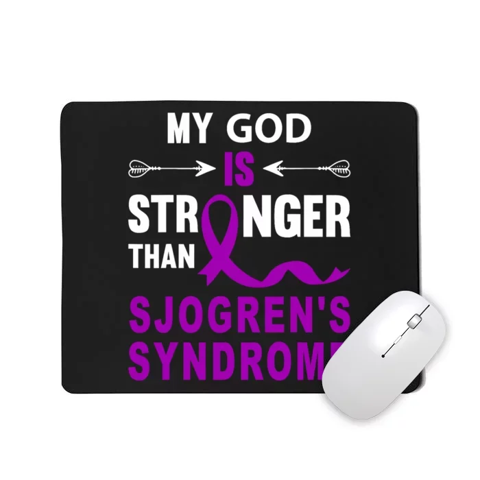 Sjogrens Syndrome Awareness Faith Purple Ribbon Support Mousepad