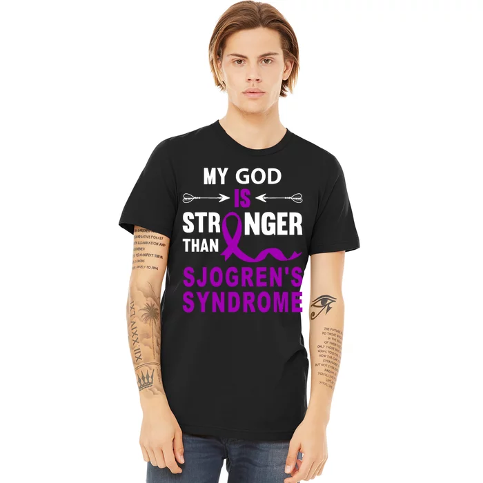 Sjogrens Syndrome Awareness Faith Purple Ribbon Support Premium T-Shirt