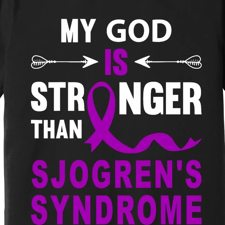 Sjogrens Syndrome Awareness Faith Purple Ribbon Support Premium T-Shirt