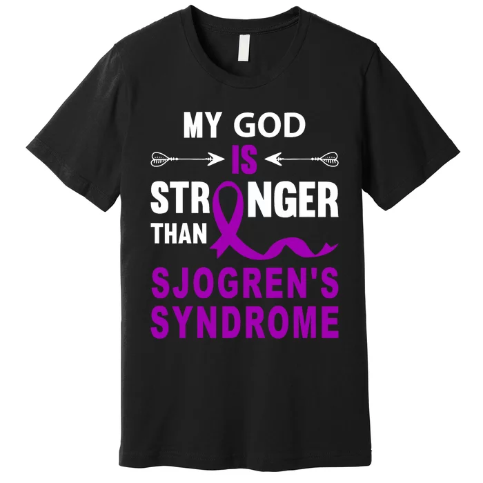 Sjogrens Syndrome Awareness Faith Purple Ribbon Support Premium T-Shirt