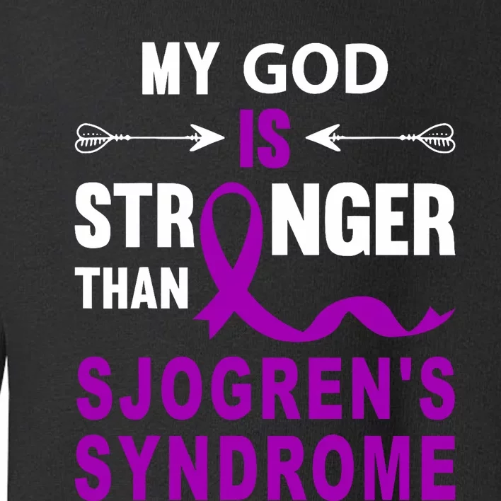 Sjogrens Syndrome Awareness Faith Purple Ribbon Support Toddler Sweatshirt