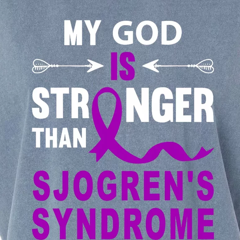 Sjogrens Syndrome Awareness Faith Purple Ribbon Support Garment-Dyed Women's Muscle Tee