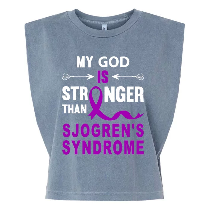 Sjogrens Syndrome Awareness Faith Purple Ribbon Support Garment-Dyed Women's Muscle Tee