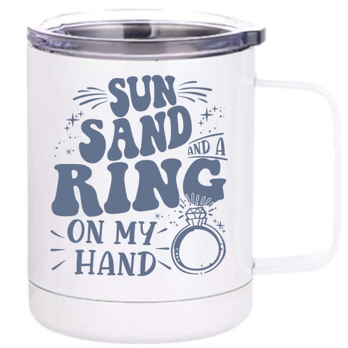 Sun Sand And A Dring In My Hand Front & Back 12oz Stainless Steel Tumbler Cup