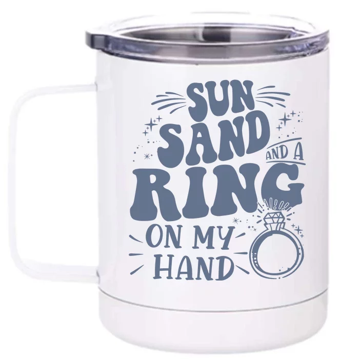 Sun Sand And A Dring In My Hand Front & Back 12oz Stainless Steel Tumbler Cup