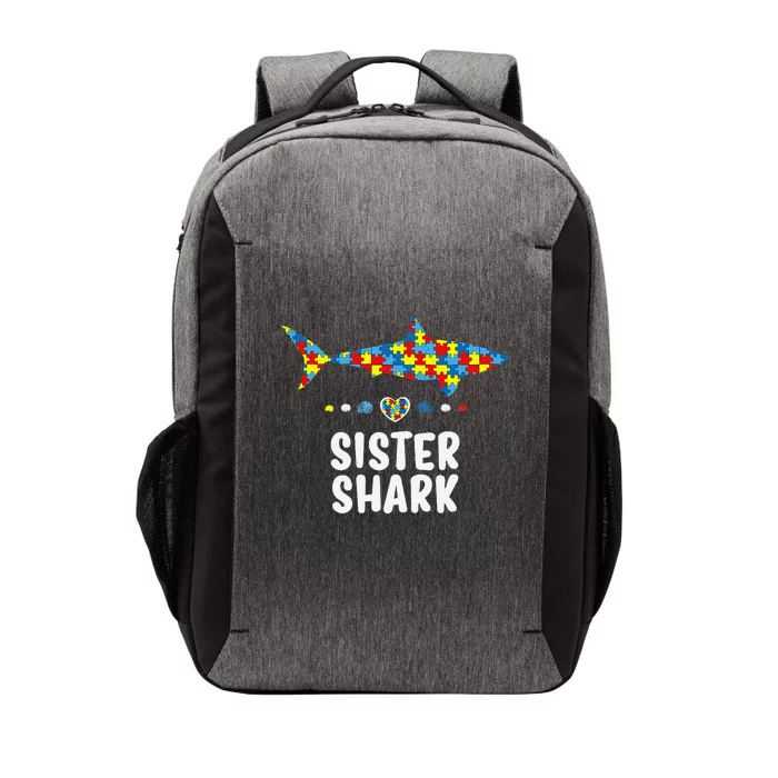 Sister Shark Autism Awareness Autism Women Tee Vector Backpack