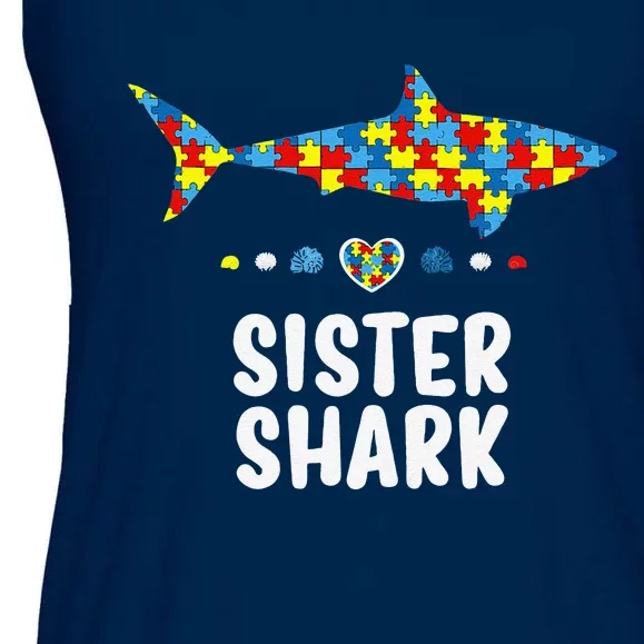 Sister Shark Autism Awareness Autism Women Tee Ladies Essential Flowy Tank