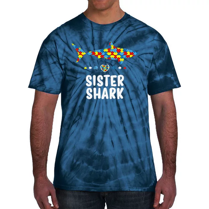 Sister Shark Autism Awareness Autism Women Tee Tie-Dye T-Shirt