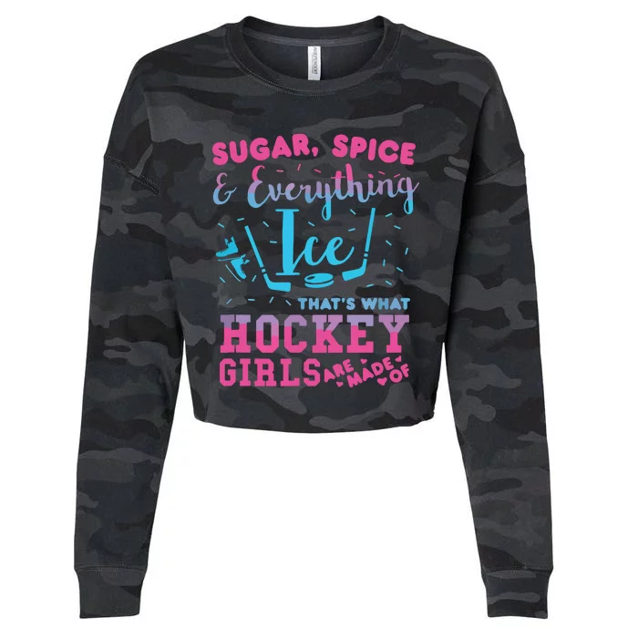 Sugar Spice And Everything Ice Hockey Player Cropped Pullover Crew