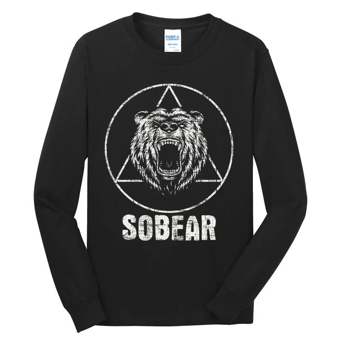 Sobear Sobriety Anniversary Sober Tall Long Sleeve T-Shirt