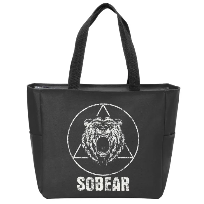 Sobear Sobriety Anniversary Sober Zip Tote Bag