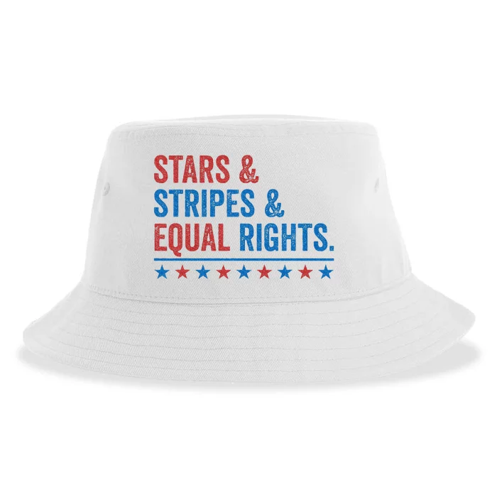 Stars Stripes And Equal Rights 4th Of July Women Rights Sustainable Bucket Hat