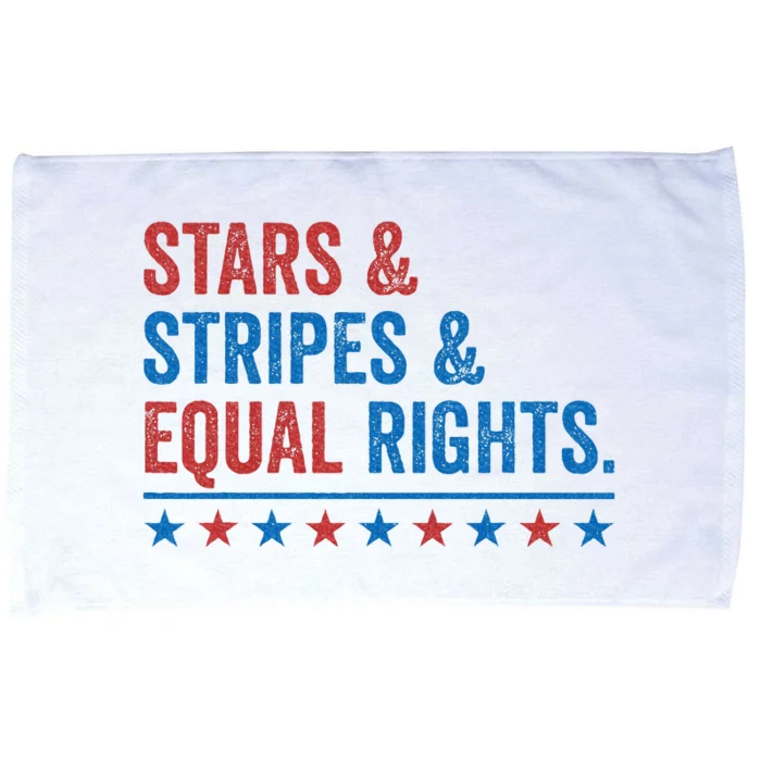 Stars Stripes And Equal Rights 4th Of July Women Rights Microfiber Hand Towel