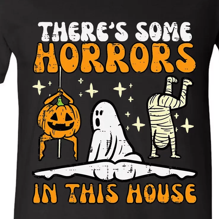 Spooky Surprises Await in This Funny Halloween House V-Neck T-Shirt