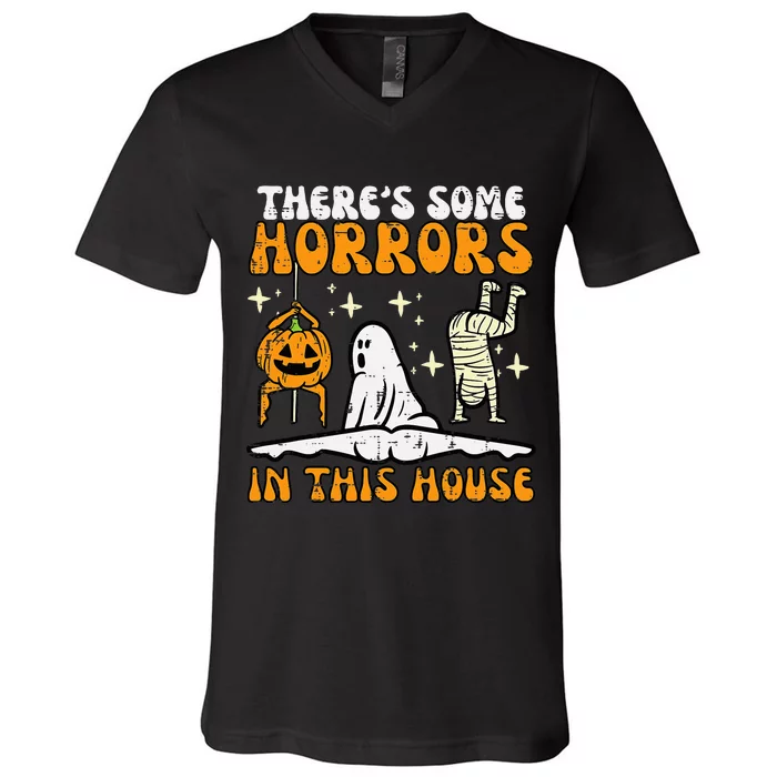 Spooky Surprises Await in This Funny Halloween House V-Neck T-Shirt