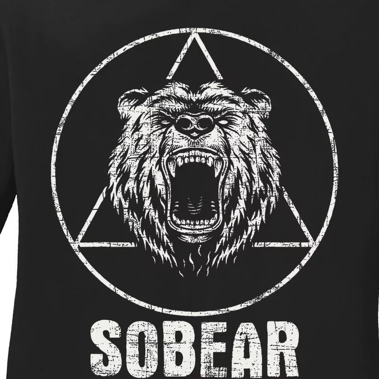 Sobear Sobriety Anniversary Sober Aa Na Recovery Ladies Long Sleeve Shirt