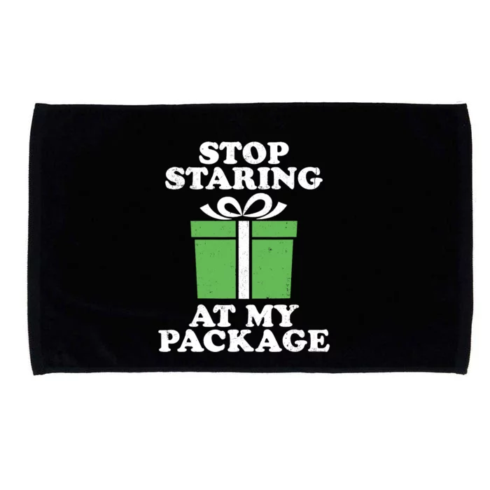 Stop Staring At My Package Funny Christmas In July Retro Microfiber Hand Towel