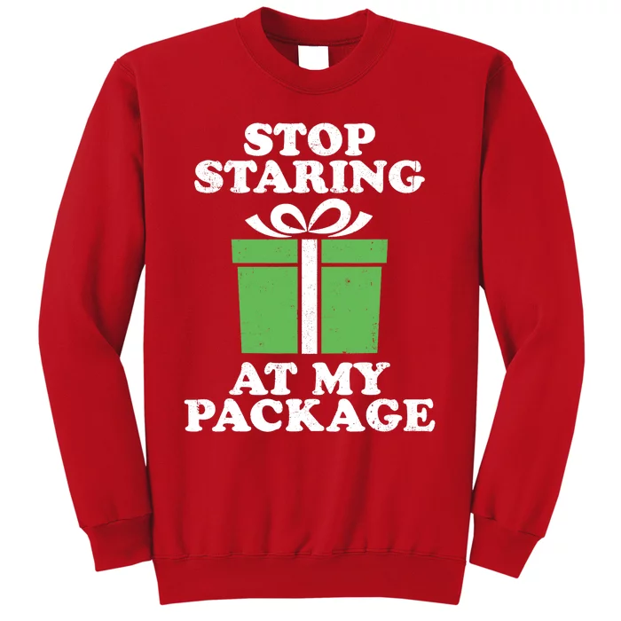 Stop Staring At My Package Funny Christmas In July Retro Sweatshirt