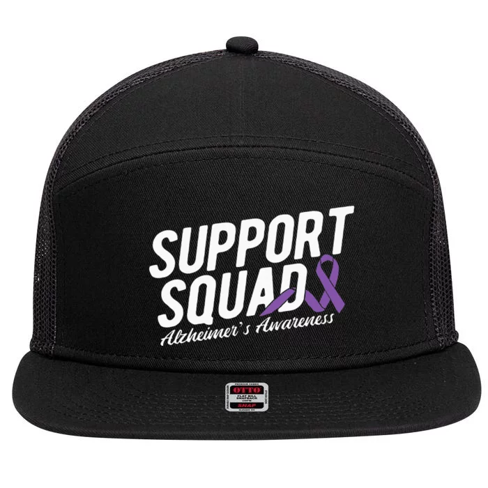 Support Squad Alzheimers Awareness 7 Panel Mesh Trucker Snapback Hat