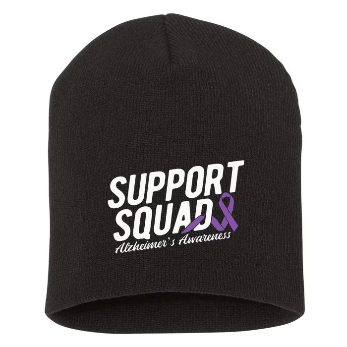 Support Squad Alzheimers Awareness Short Acrylic Beanie