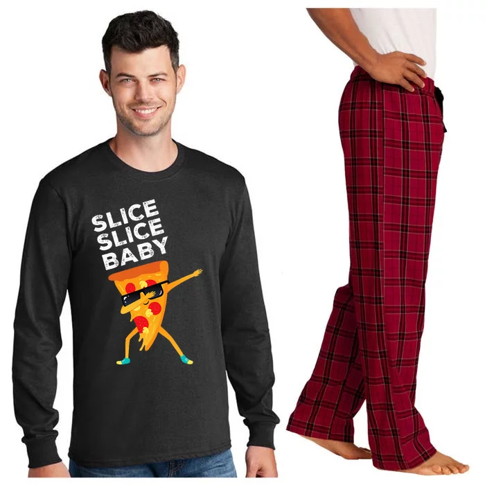 Slice Slice Baby Funny Pizza Lover design Long Sleeve Pajama Set