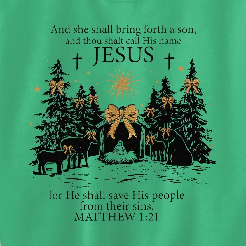 She Shall Bring Forth A Son O Come Let Us Adore Him Kids Sweatshirt