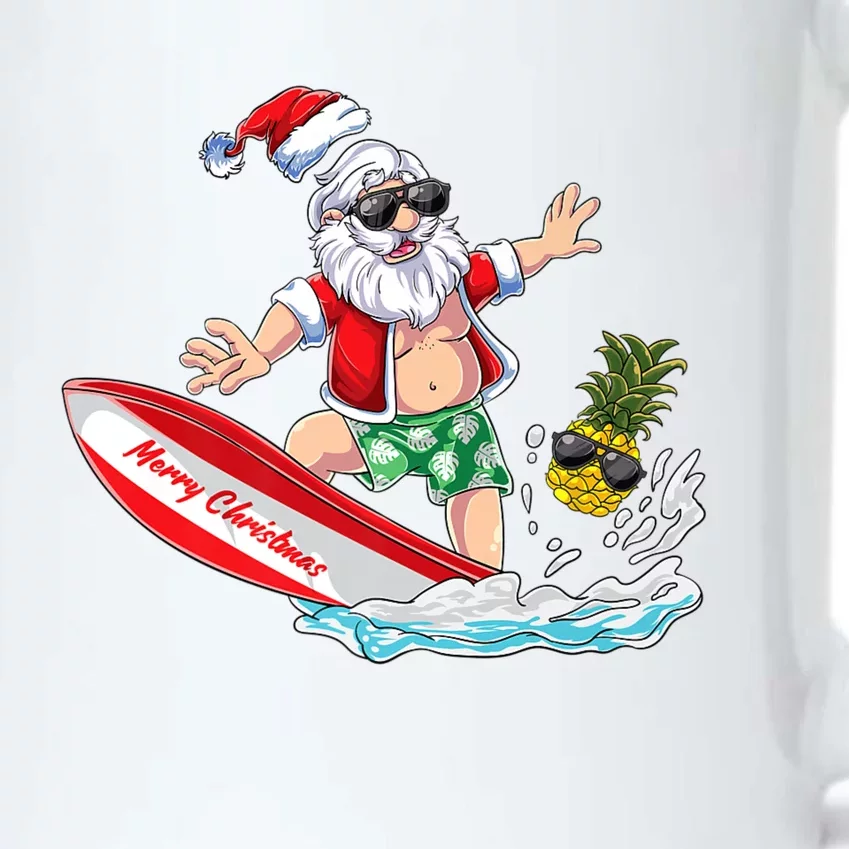 Surfing Santa Beach Holiday Plams Christmas In July Surf Black Color Changing Mug