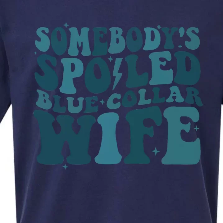 SomebodyS Spoiled Blue Collar Wife Club Sueded Cloud Jersey T-Shirt