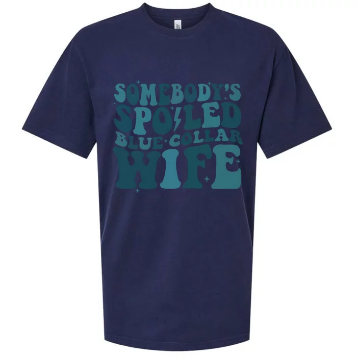 SomebodyS Spoiled Blue Collar Wife Club Sueded Cloud Jersey T-Shirt