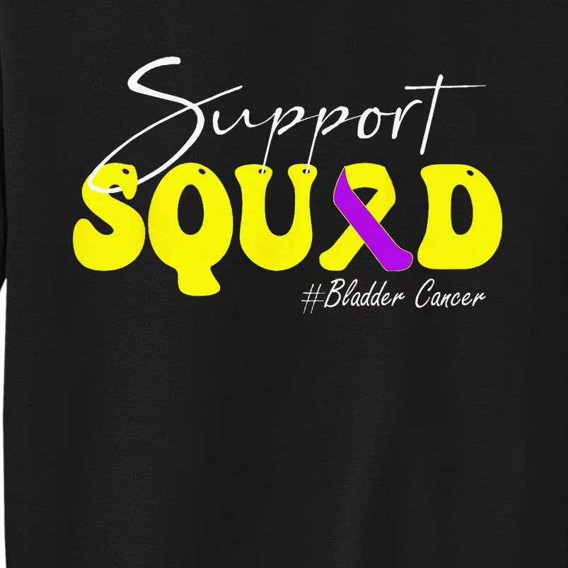 Support Squad Bladder Cancer Awareness Yellow & Purple Tall Sweatshirt