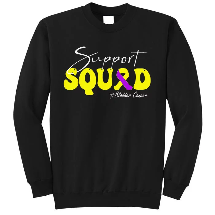 Support Squad Bladder Cancer Awareness Yellow & Purple Tall Sweatshirt