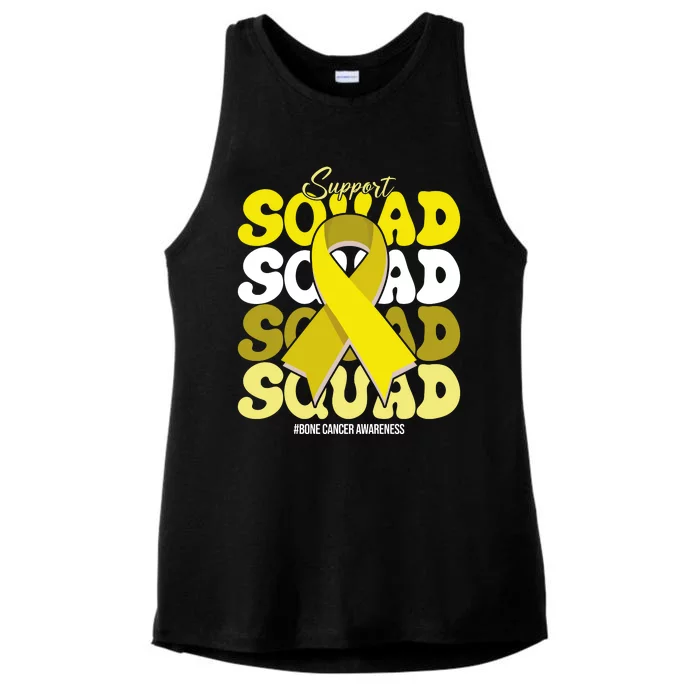 Support Squad Bone Cancer Awareness Ladies Tri-Blend Wicking Tank