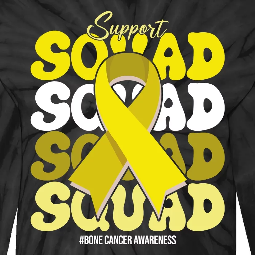 Support Squad Bone Cancer Awareness Tie-Dye Long Sleeve Shirt