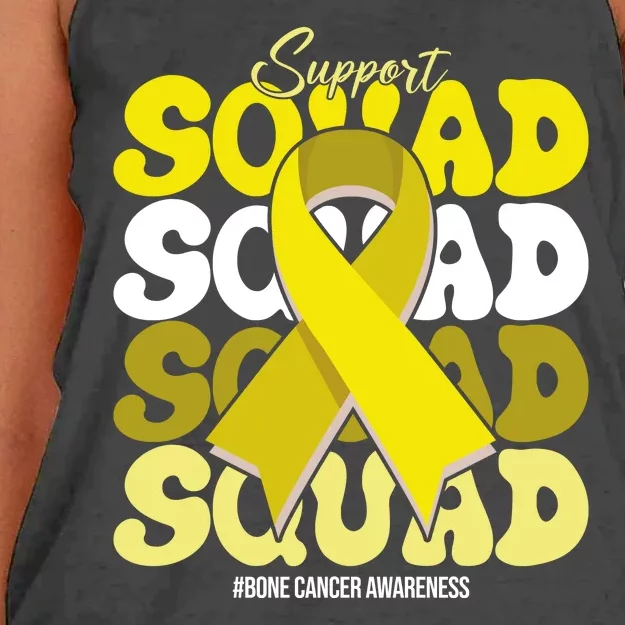 Support Squad Bone Cancer Awareness Women's Knotted Racerback Tank