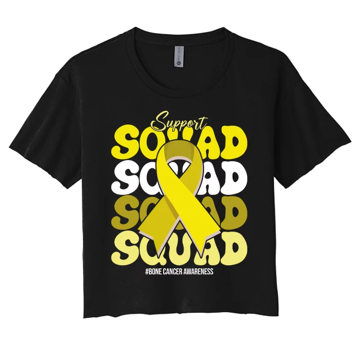 Support Squad Bone Cancer Awareness Women's Crop Top Tee