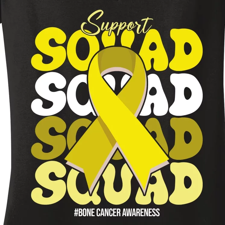 Support Squad Bone Cancer Awareness Women's V-Neck T-Shirt