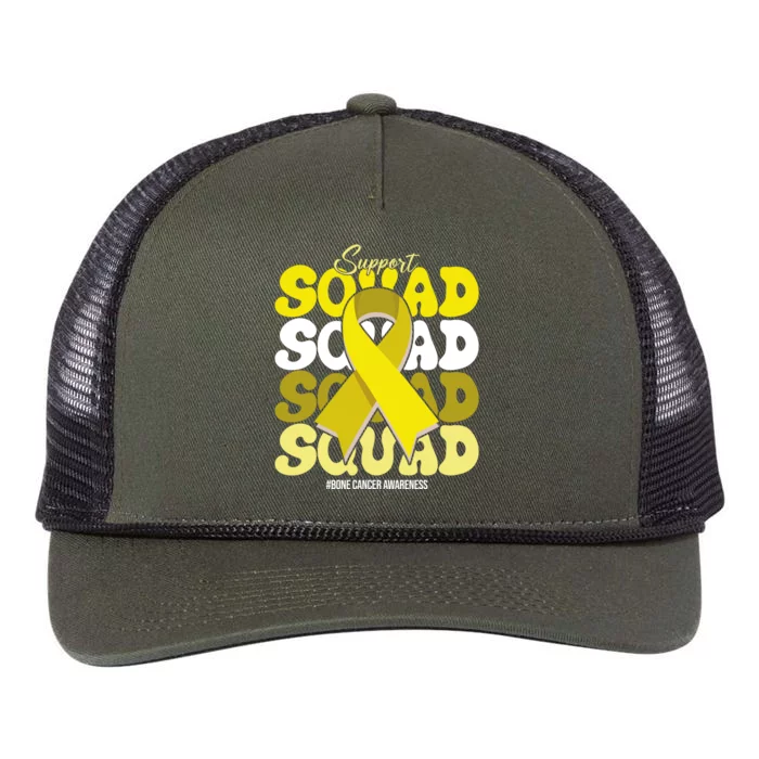 Support Squad Bone Cancer Awareness Retro Rope Trucker Hat Cap