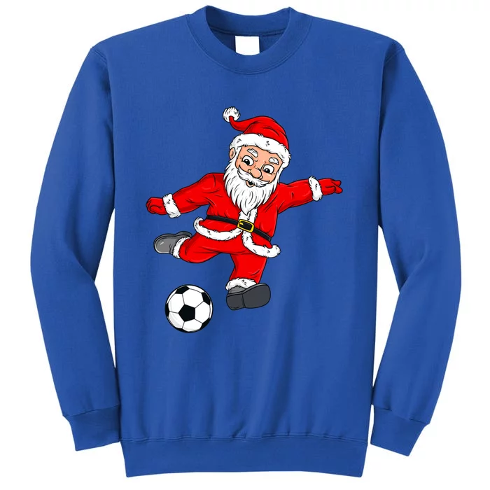 Santa Soccer Ball Funny Christmas Pajamas Xmas For Boys Gift Tall Sweatshirt