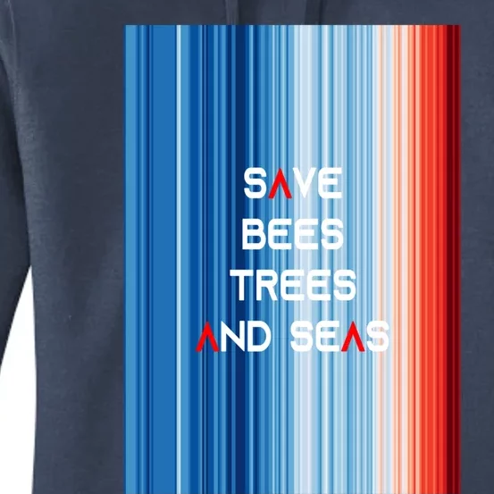 Showyourstripes – Save Bees Trees And Seas Global Warming Gift Women's Pullover Hoodie