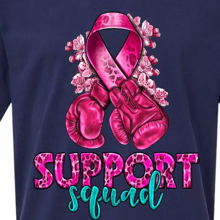 Support Squad Breast Cancer Awareness Boxing Gloves Sueded Cloud Jersey T-Shirt