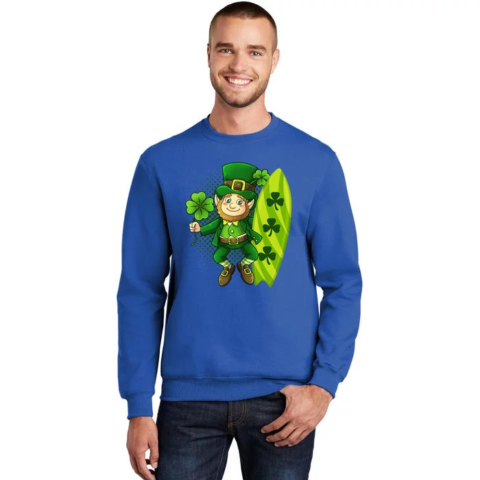 Surfing Summer Beach St Patricks Beer Cheers Shamrock Lucky Gift Sweatshirt