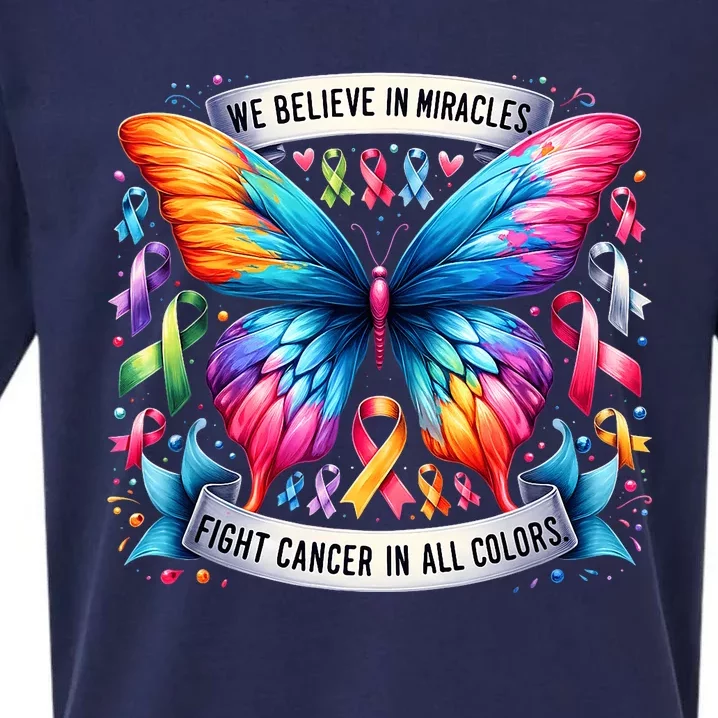 Support Squad Breast Cancer Awareness Cancer Butterfly Sueded Cloud Jersey T-Shirt